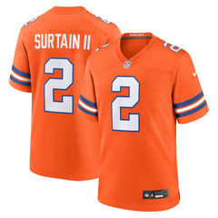NFL Patrick Surtain II Denver Broncos Mile High Collection 1977 Throwback Player Game Jersey - Orange