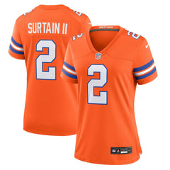 NFL Patrick Surtain II Denver Broncos Women's Mile High Collection 1977 Throwback Player Game Jersey - Orange