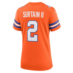 NFL Patrick Surtain II Denver Broncos Women's Mile High Collection 1977 Throwback Player Game Jersey - Orange