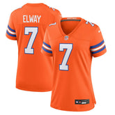 NFL John Elway Denver Broncos Women's Mile High Collection 1977 Throwback Player Game Jersey - Orange