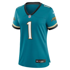 NFL Travis Etienne Jr Jacksonville Jaguars Women's Prowler Throwback Game Jersey - Teal