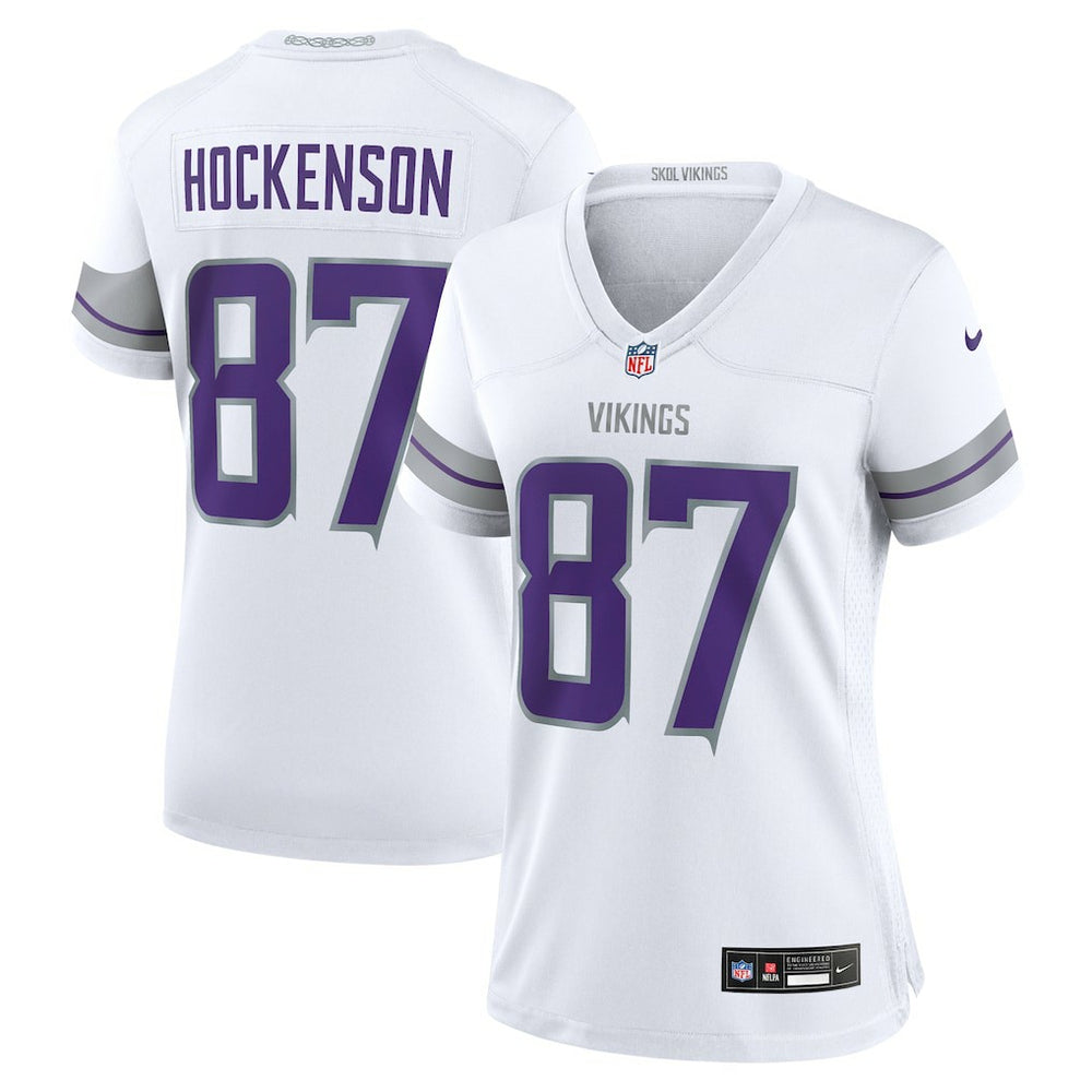 NFL T.J. Hockenson Minnesota Vikings Women's Alternate Game Player Jersey - White