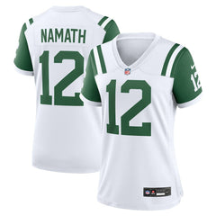 NFL Joe Namath New York Jets Women's Classic Alternate Retired Player Game Jersey - White