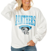 Carolina Panthers Gameday Couture Women's Oversized Yard Line Tri-Blend Pullover Sweatshirt White