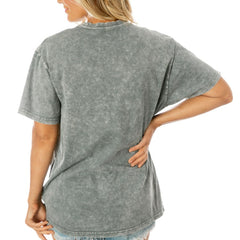 Dallas Cowboys Gameday Couture Women's Tackle Titan Boyfriend Washed T-Shirt Gray