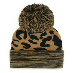Washington Wizards '47 Women's Rosette Cuffed Knit Hat with Pom Leopard