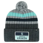 NHL Seattle Kraken '47 Stack Patch Cuffed Knit Hat with Pom - Gray