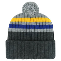 NHL St. Louis Blues '47 Stack Patch Cuffed Knit Hat with Pom - Gray