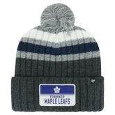 NHL Toronto Maple Leafs '47 Stack Patch Cuffed Knit Hat with Pom - Gray