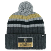 NHL Vegas Golden Knights '47 Stack Patch Cuffed Knit Hat with Pom - Gray