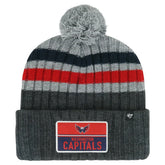 NHL Washington Capitals '47 Stack Patch Cuffed Knit Hat with Pom - Gray