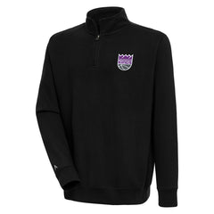 Sacramento Kings Antigua Victory Quarter-Zip Pullover Top Black