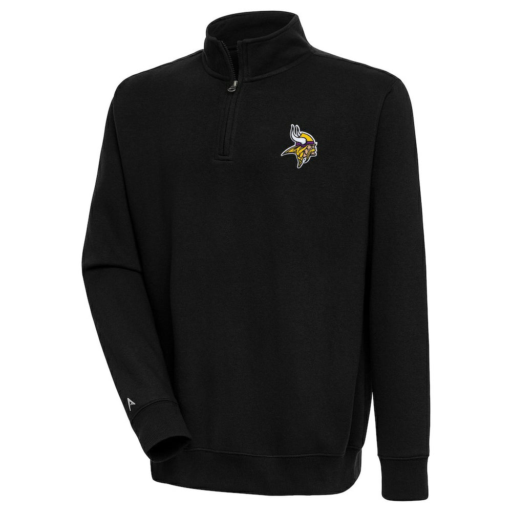 Minnesota Vikings Antigua Victory Quarter-Zip Pullover Top Black