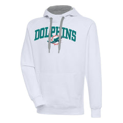 Miami Dolphins Antigua Victory Pullover Hoodie White