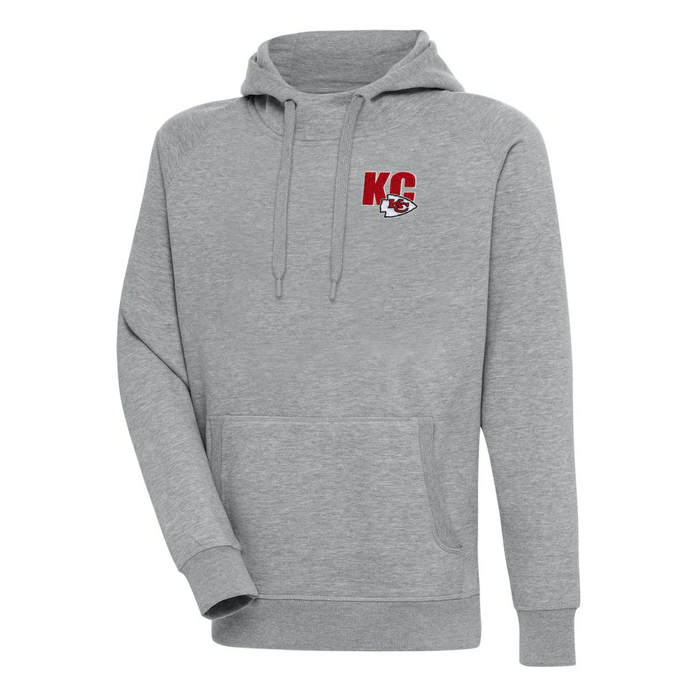 Kansas City Chiefs Antigua Victory Pullover Hoodie Heather Gray