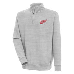 NHL Detroit Red Wings Antigua Victory Quarter-Zip Pullover Top - Heather Gray