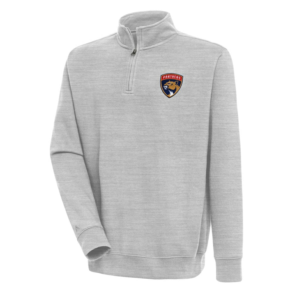 NHL Florida Panthers Antigua Victory Quarter-Zip Pullover Top - Heather Gray