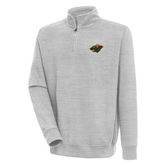 NHL Minnesota Wild Antigua Victory Quarter-Zip Pullover Top - Heather Gray