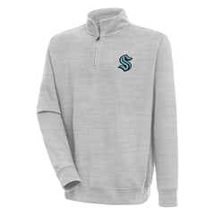 NHL Seattle Kraken Antigua Victory Quarter-Zip Pullover Top - Heather Gray