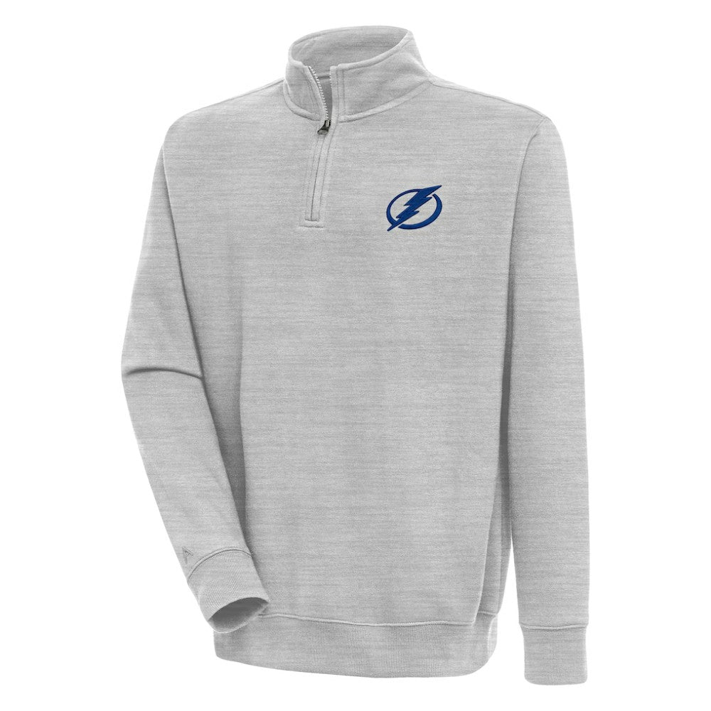 NHL Tampa Bay Lightning Antigua Victory Quarter-Zip Pullover Top - Heather Gray