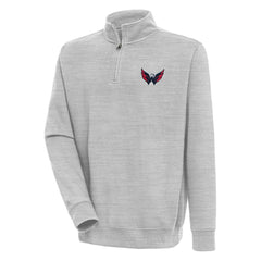 NHL Washington Capitals Antigua Victory Quarter-Zip Pullover Top - Heather Gray