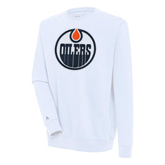 NHL Edmonton Oilers Antigua Victory Pullover Sweatshirt - White