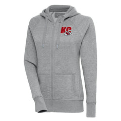 Kansas City Chiefs Antigua Women's Victory Full-Zip Hoodie Heather Gray