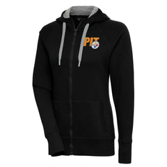 Pittsburgh Steelers Antigua Women's Victory Full-Zip Hoodie Black