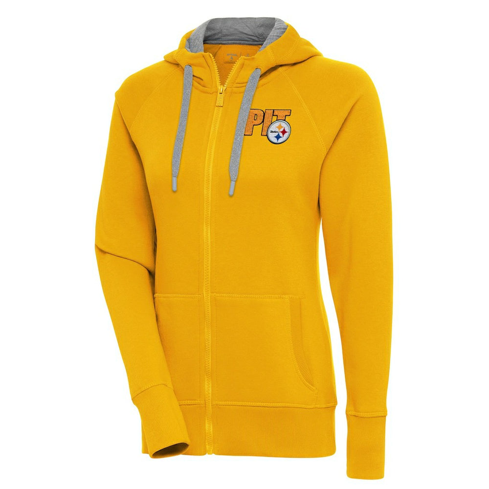 Pittsburgh Steelers Antigua Women's Victory Full-Zip Hoodie Gold