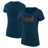 Detroit Tigers G-III 4Her by Carl Banks Women's Super-Slim Fit Lightweight Dot Print T-Shirt - Navy T-shirts