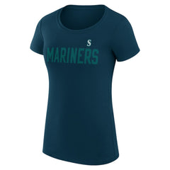 Seattle Mariners G-III 4Her by Carl Banks Women's Super-Slim Fit Lightweight Dot Print T-Shirt - Navy T-shirts