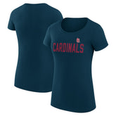 St. Louis Cardinals G-III 4Her by Carl Banks Women's Super-Slim Fit Lightweight Dot Print T-Shirt - Navy T-shirts