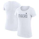 Detroit Tigers G-III 4Her by Carl Banks Women's Super-Slim Fit Lightweight Dot Print T-Shirt - White T-shirts