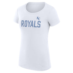 Kansas City Royals G-III 4Her by Carl Banks Women's Super-Slim Fit Lightweight Dot Print T-Shirt - White T-shirts