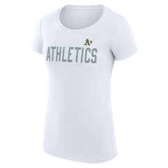 Athletics G-III 4Her by Carl Banks Women's Super-Slim Fit Lightweight Dot Print T-Shirt - White T-shirts
