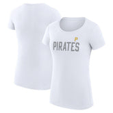 Pittsburgh Pirates G-III 4Her by Carl Banks Women's Super-Slim Fit Lightweight Dot Print T-Shirt - White T-shirts