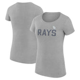 Tampa Bay Rays G-III 4Her by Carl Banks Women's Super-Slim Fit Lightweight Dot Print T-Shirt - Gray T-shirts