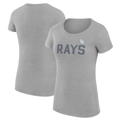 Tampa Bay Rays G-III 4Her by Carl Banks Women's Super-Slim Fit Lightweight Dot Print T-Shirt - Gray T-shirts