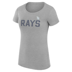 Tampa Bay Rays G-III 4Her by Carl Banks Women's Super-Slim Fit Lightweight Dot Print T-Shirt - Gray T-shirts