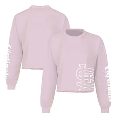 St. Louis Cardinals Fanatics Women's Cropped Slouchy Long Sleeve T-Shirt - Pink T-shirts