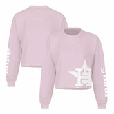 Houston Astros Fanatics Women's Cropped Slouchy Long Sleeve T-Shirt - Pink T-shirts