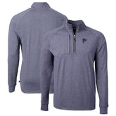 Atlanta Falcons Cutter & Buck Big & Tall Adapt Eco Knit Quarter-Zip Pullover Top Heather Navy