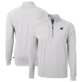 Carolina Panthers Cutter & Buck Big & Tall Adapt Eco Knit Quarter-Zip Pullover Top Heather Gray