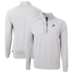 Detroit Lions Cutter & Buck Big & Tall Adapt Eco Knit Quarter-Zip Pullover Top Heather Gray