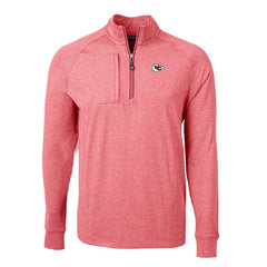 Kansas City Chiefs Cutter & Buck Big & Tall Adapt Eco Knit Quarter-Zip Pullover Top Heather Red