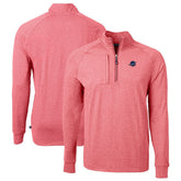 Miami Dolphins Cutter & Buck Big & Tall Adapt Eco Knit Quarter-Zip Pullover Top Heather Red