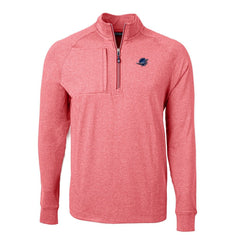 Miami Dolphins Cutter & Buck Big & Tall Adapt Eco Knit Quarter-Zip Pullover Top Heather Red