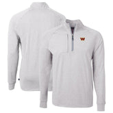 Washington Commanders Cutter & Buck Big & Tall Adapt Eco Knit Quarter-Zip Pullover Top Heather Gray