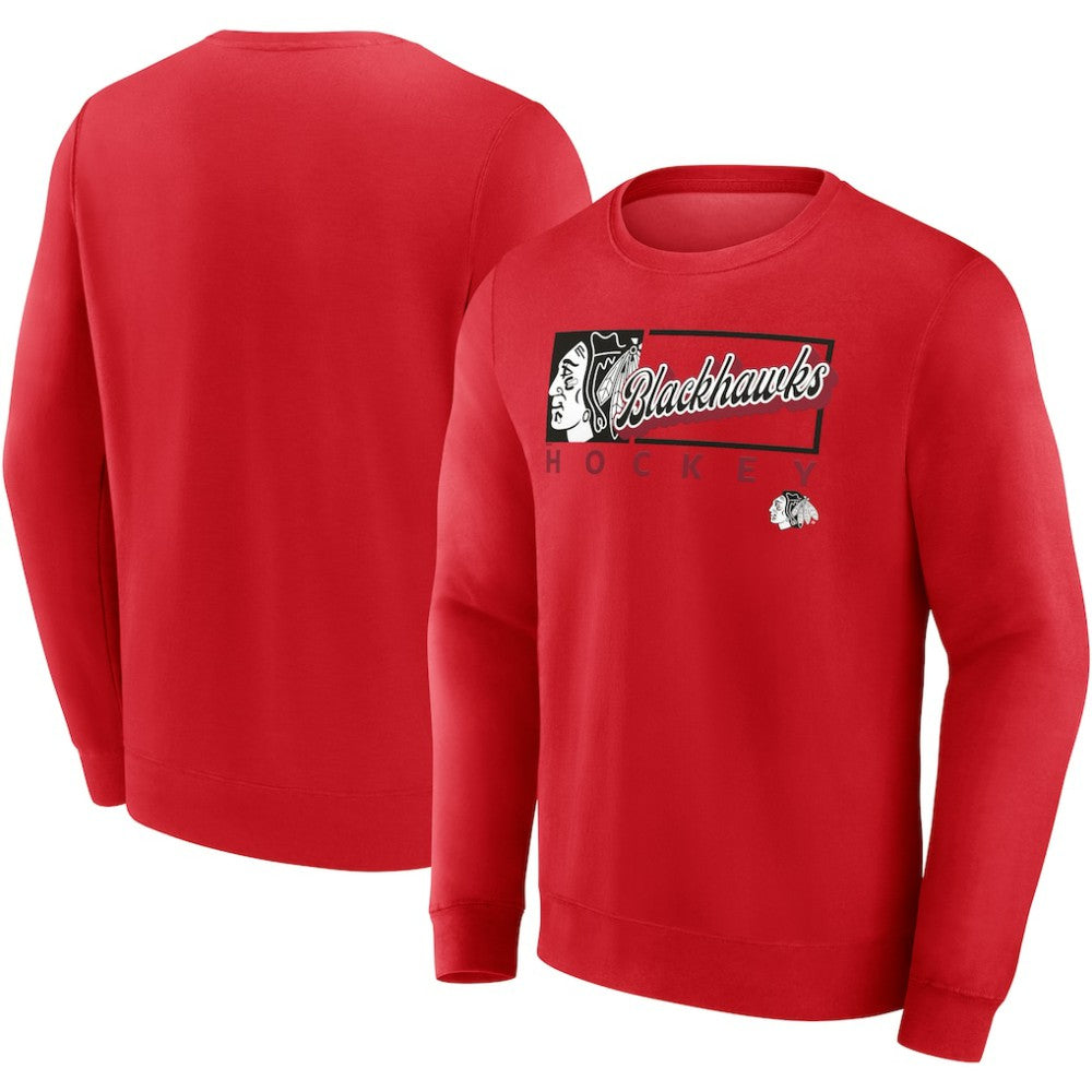 NHL Chicago Blackhawks Fanatics Focus Fleece Pullover Sweatshirt - Red