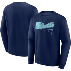 NHL Seattle Kraken Fanatics Focus Fleece Pullover Sweatshirt - Deep Sea Blue